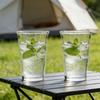 2er-Sets Koreanischer Stil Kaffeetasse Transparent Einfache Kaltgetränkebecher Eiskaffee Latte Kaffeetasse Café Milchshake Tee Saft Getränkebecher