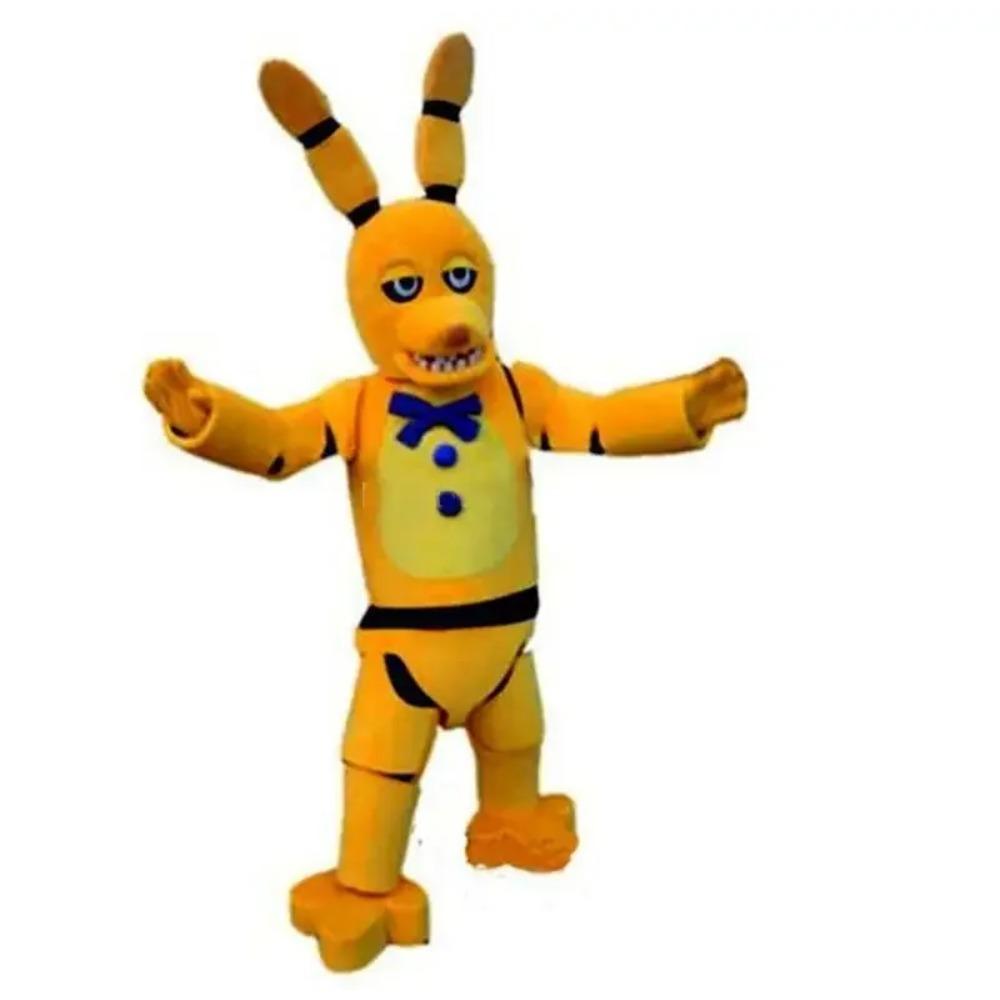 Christmas Creepy Yellow Rabbit Mascot Costume
