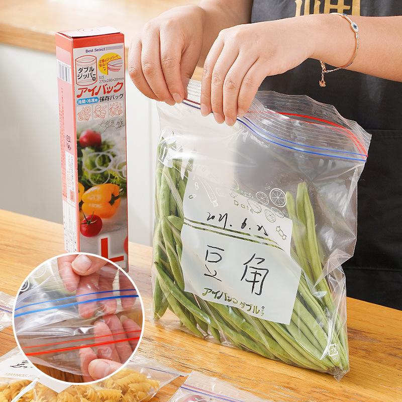 Sealed Bag, Food Preservation Bag, Japanese Packaging Bag, Self-Sealing Household Plastic Bag, Thickened Refrigerator Storage Bag, Spot.