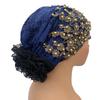 Embroidery Beading Turban Cap for Women Muslim Headscarf Hat Hairloss Chemo African Headwrap Bonnet Cap