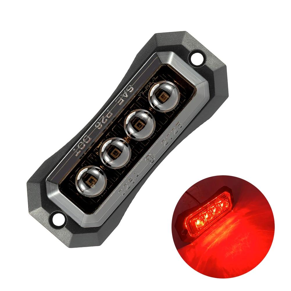 12v/24v Trailer Truck Side Marker Lights 2/4/6 LED Truck Grill Lights Position Lights Sealed Smoked Red LED Lights For Trucks