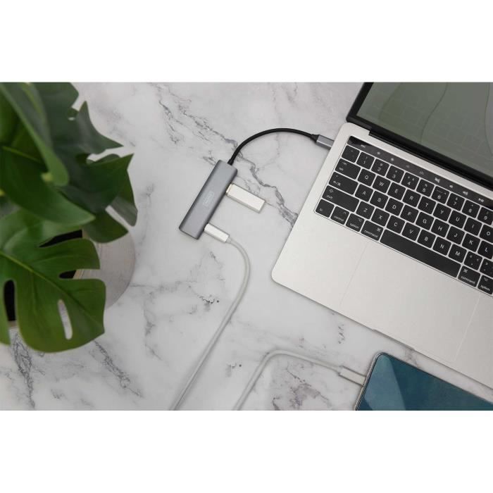 HUB USB-C - DIGITUS - DA-70245 - 4 Ports - Aluminium - 10 Gbit/s