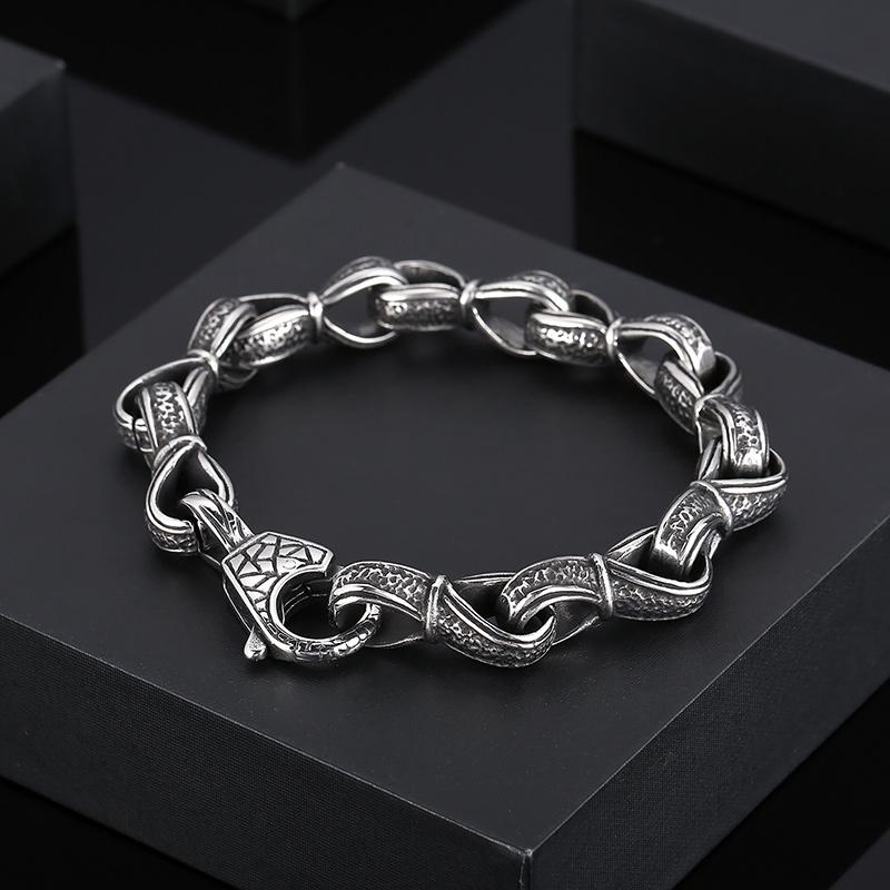

Fongten 22cm Vintage Men s Twisted Chain Bracelets Stainless Steel Viking Gothic Bracelets for Men Punk Jewelry 22cm