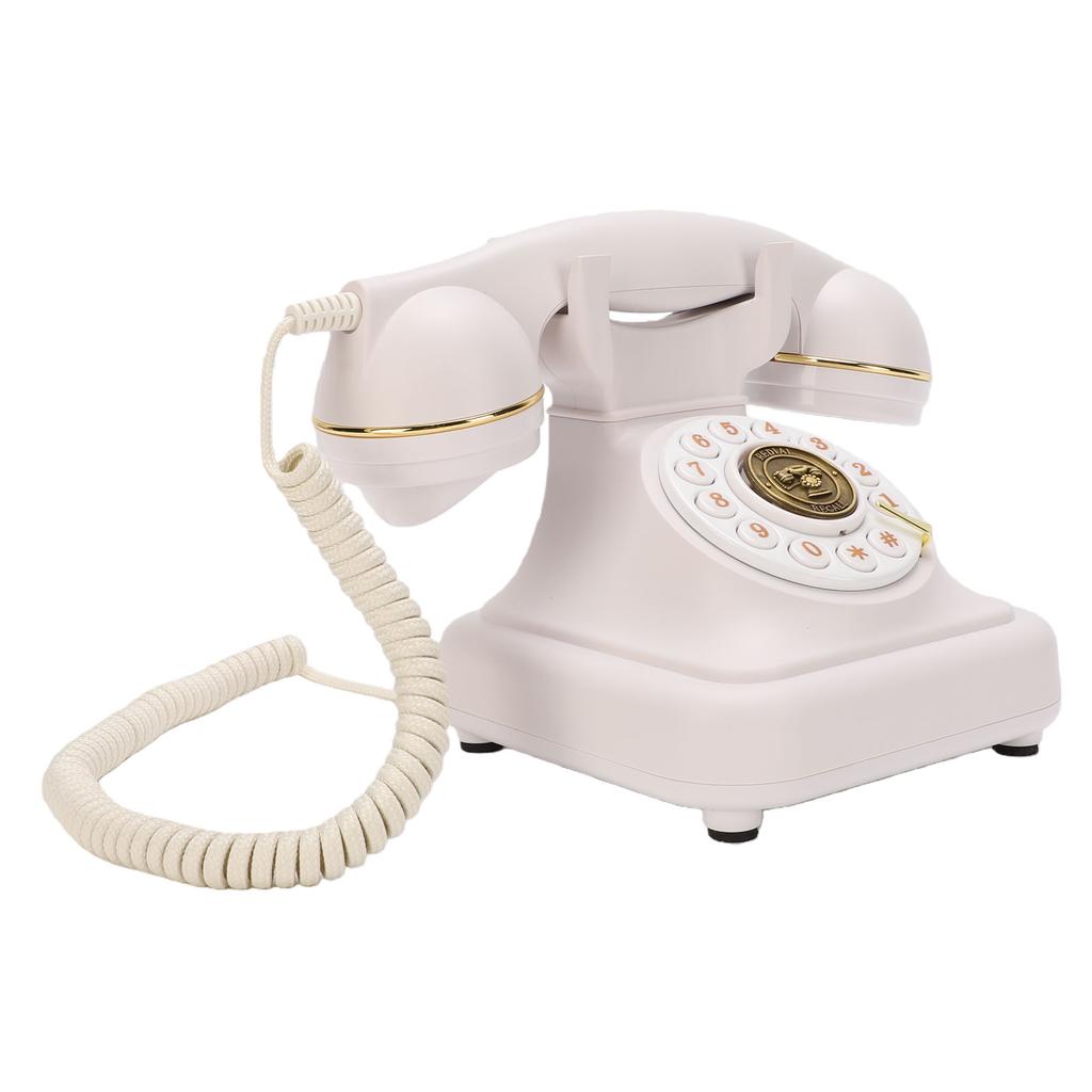Retro Bluetooth Festnetztelefon mit Hörer Freisprecheinrichtung Weiß USB Wiederaufladbar Kabelloses Bluetooth Schreibtischtelefon für Zuhause