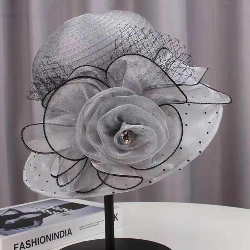 Spring Summer Ladies Hat Big Flower Eugen Sun Hat Shade Fashion Season Shade Summer Sunscreen Breathable bucket hat