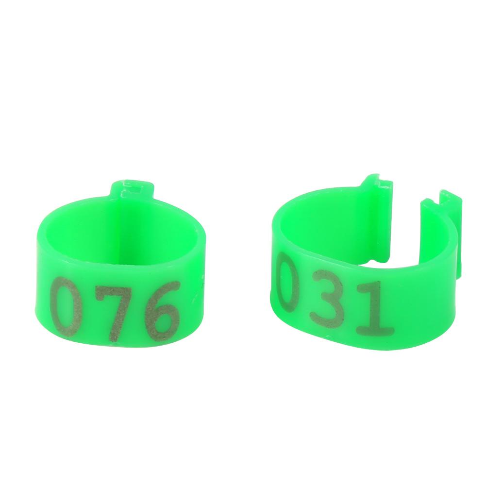 100PCSCelsiusBag 16MM 001-100 Numbered Plastic Poultry Chickens s Goose Leg Bands s(Red)
