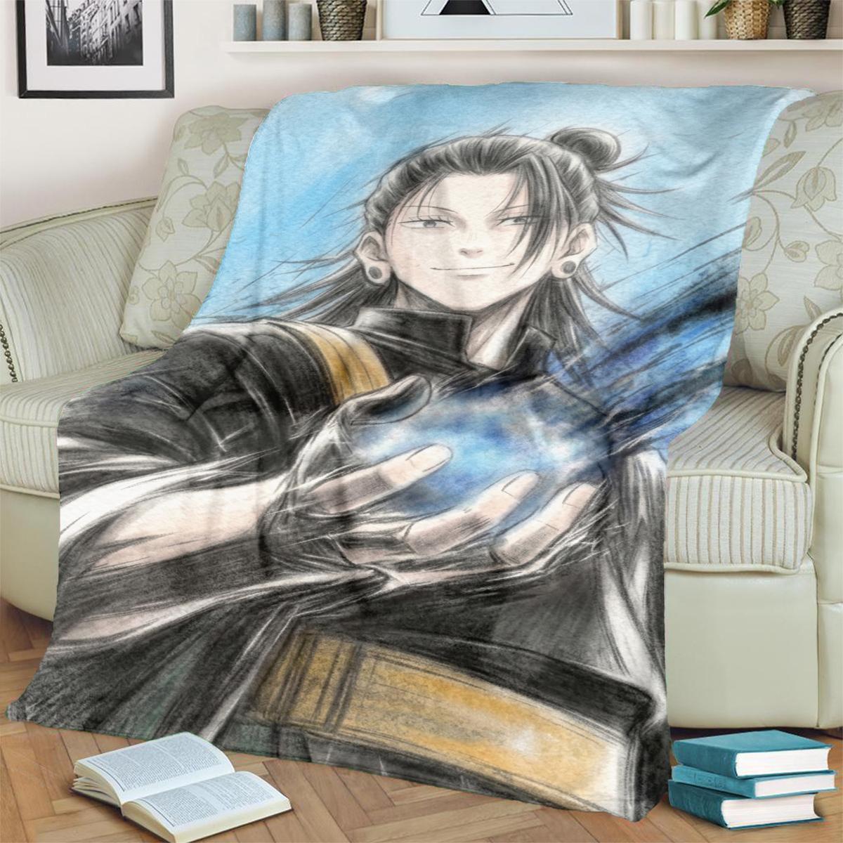 

Comfortable Jujutsu Kaisen Blanket Warm Flannel Print for Bedrooms, Sofas, Beds, Chairs, Picnics, Travel 75x90cm