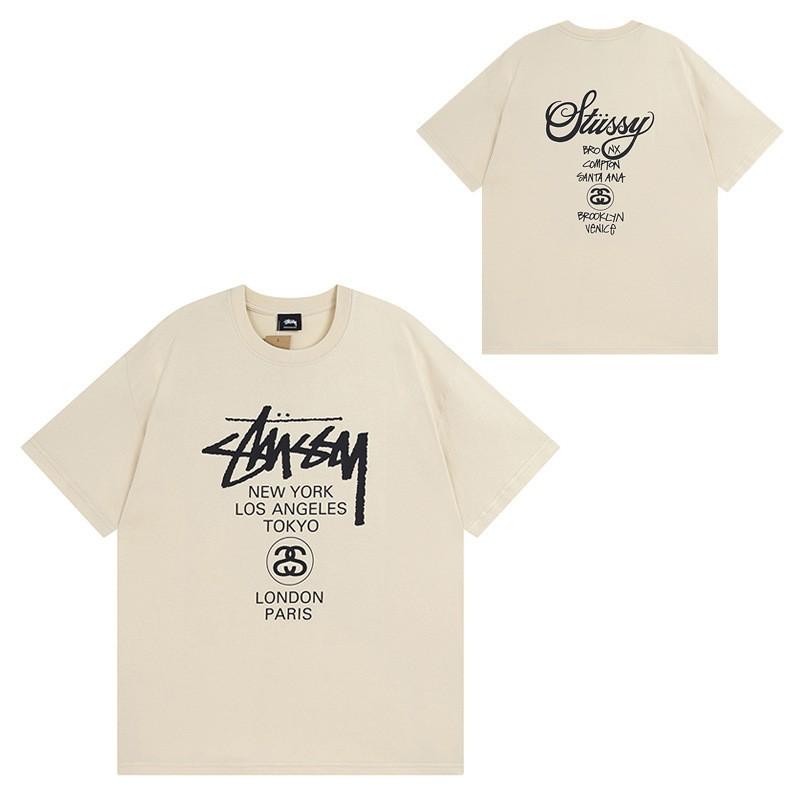 Pánské tričko s krátkým rukávem Volný střih Kulatý výstřih Potisk písmen Neformální Street Style Top pro páry