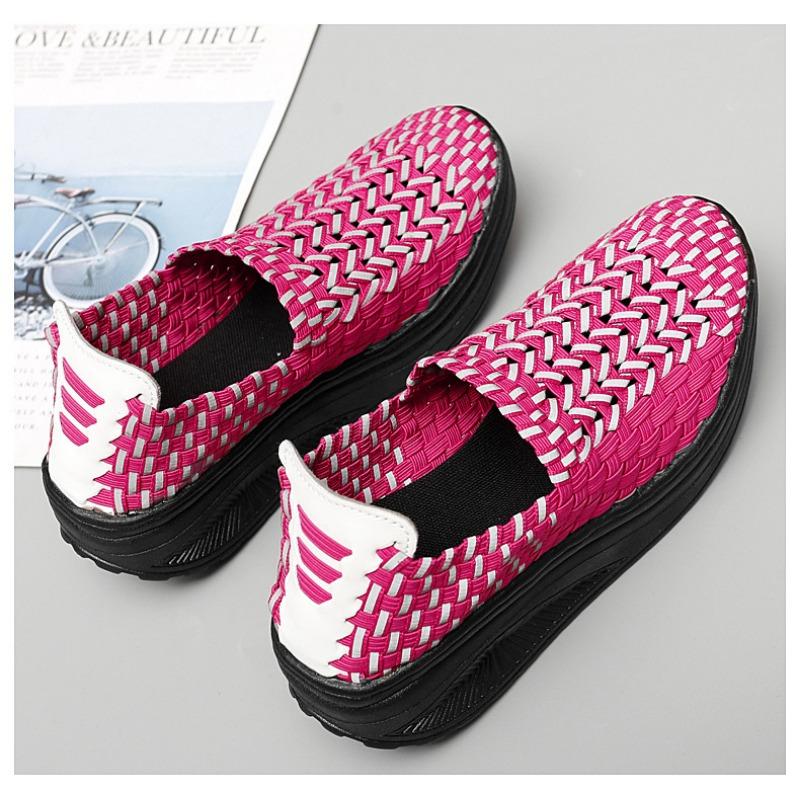 Светящиеся плетеные туфли Ленивые туфли Модные и трендовые женские туфли на толстой — фото 15