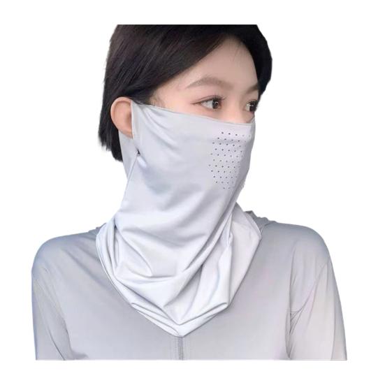 Sun Protection Guard Quick-Dry Fabric Ice Silk Face Guard with Breathable Mesh Cooling Fabric Extended Neck Gaiter Face Guard