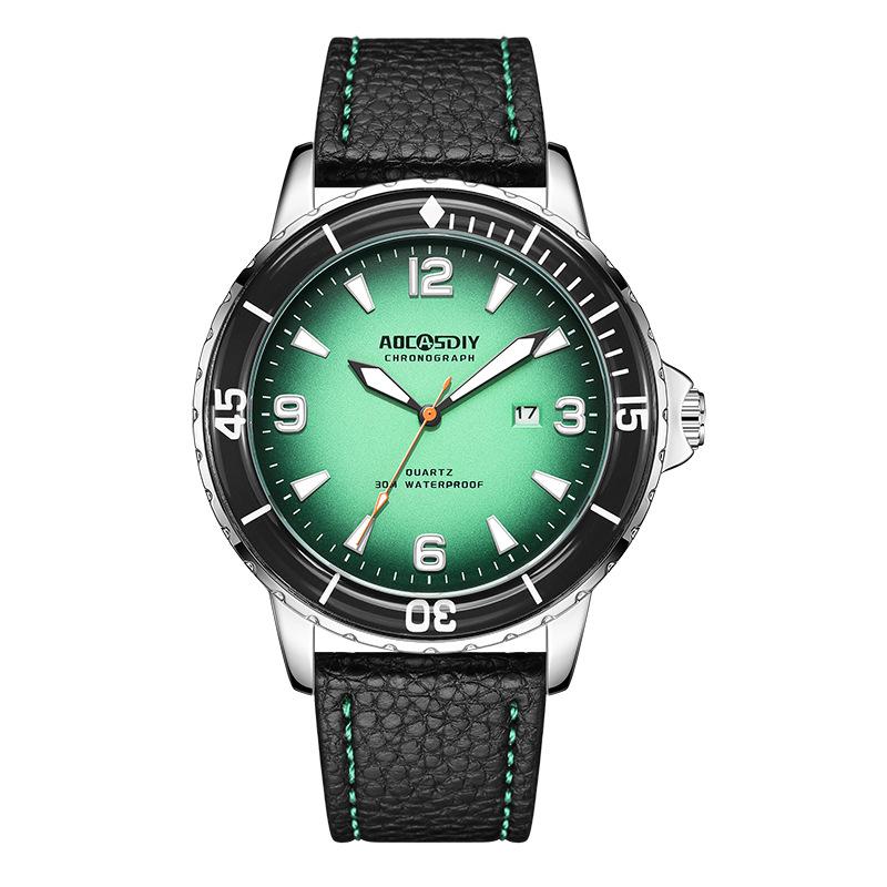 Men's Waterproof Luminous Quartz Watch Student Colored Dial Fashion Sports Calendar Watch