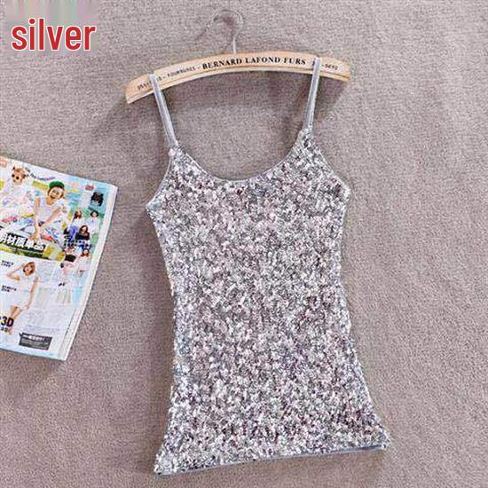 New Slimming Sequin Tank Top Camisole - Women's Versatile Base Layer Vest