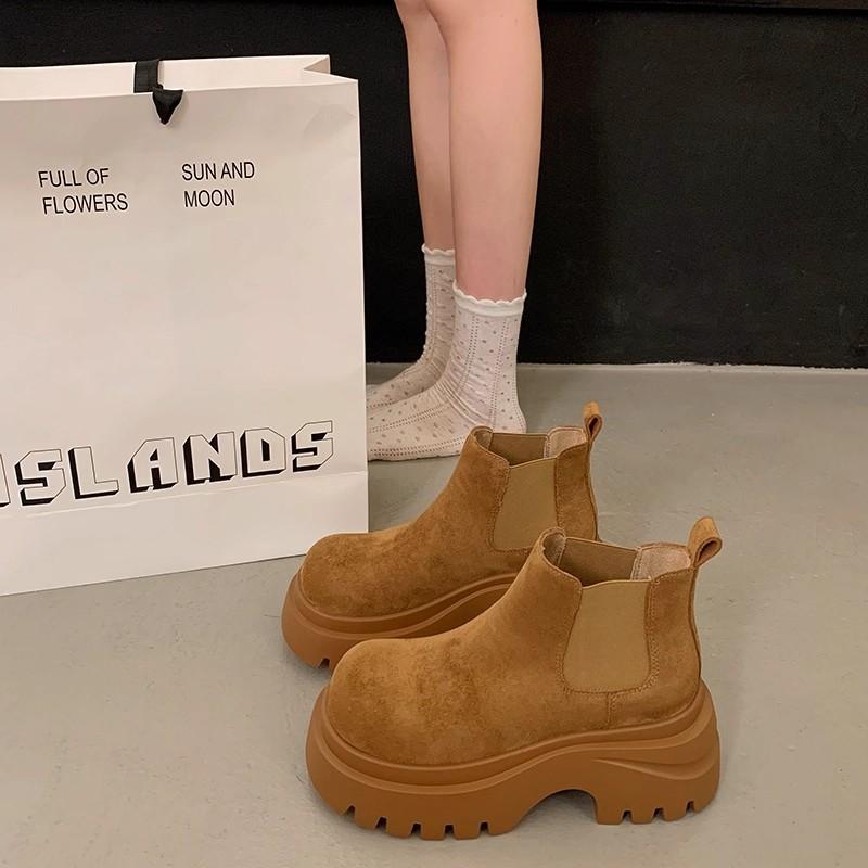 New autumn Martin boots women's versatile thick-soled heightening short boots fashion casual versatile British style short boots women