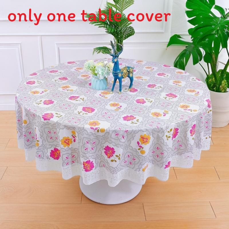 Round Tablecloth Pvc Waterproof Oilproof Dustproof For Home Kitchen Dinner Party Use