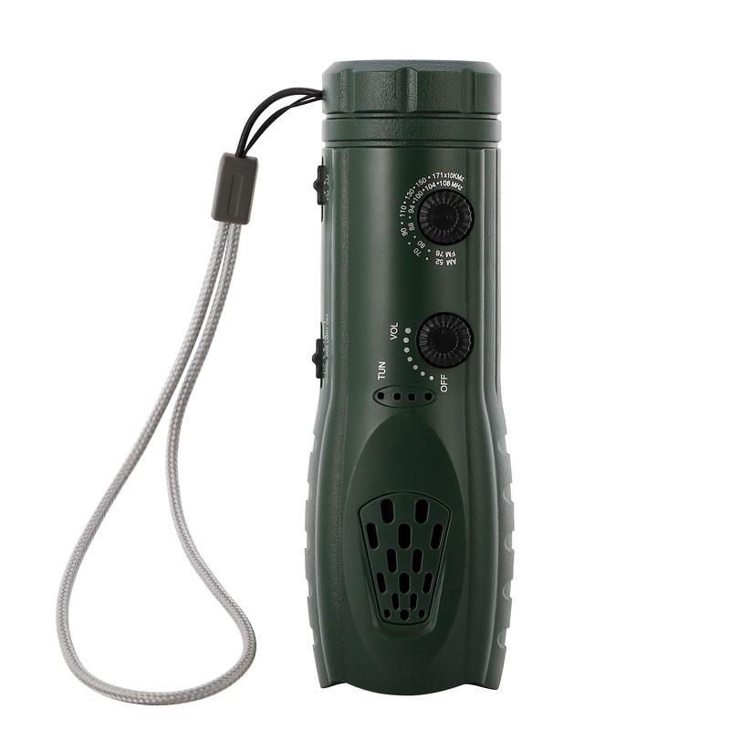 Emergency Multi-Function Hand-Crank Flashlight with Radio, SOS Alarm, and Phone Charger