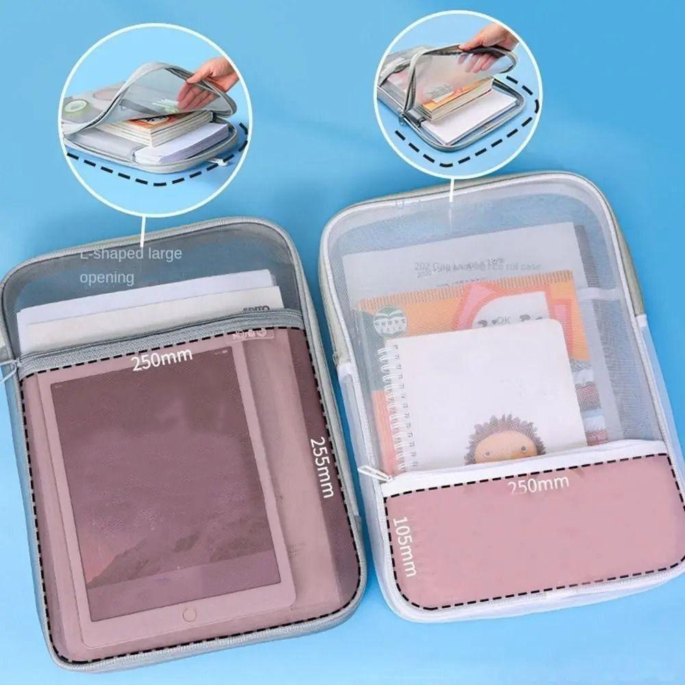 Thickened Document Organizer Large Capacity Transparent File Holder File Pockets  Breathable
