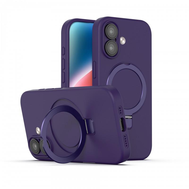 Magnetic Silicone Phone Case With Kickstand IPhone 17 16 15 14 13 12 11 Pro Max Full Cover Shockproof Soft Skin-Friendly