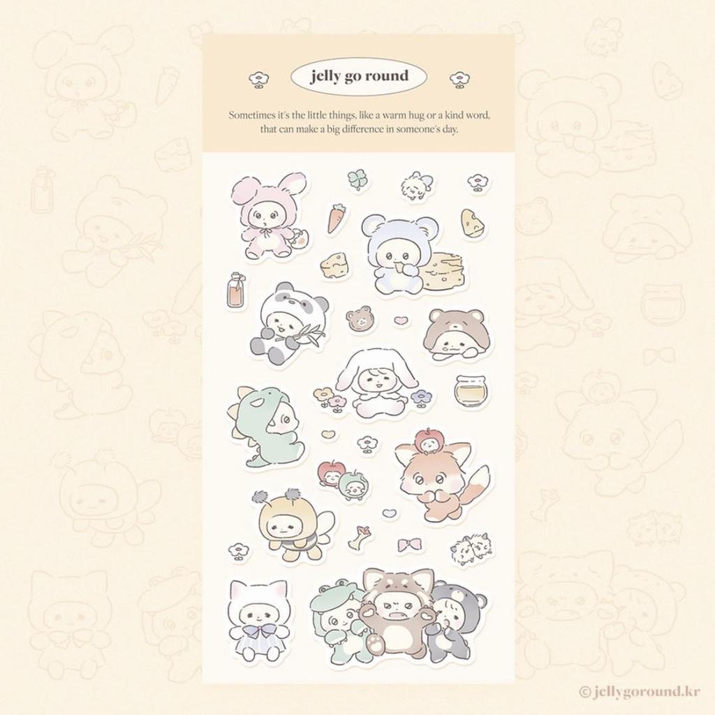 Korean Cute Cartoon Fox Rabbit Stickers for DIY Phone Case Decoration