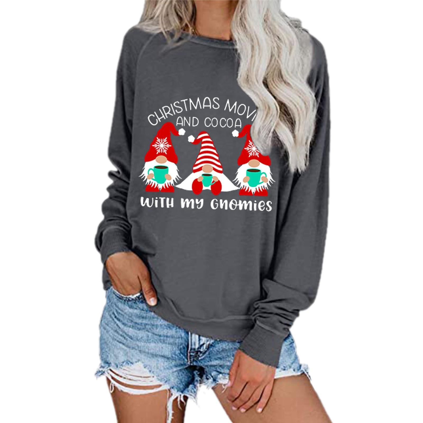 

Женская повседневная свободная толстовка с капюшоном с длинными рукавами и круглым вырезом с принтом Хэллоуина S зелёный