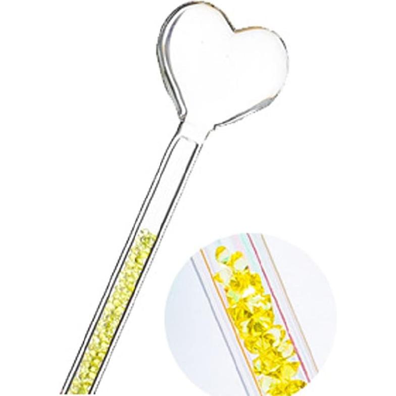 

Love Heart Glass Swizzle Sticks with Glitter Rhinestone Crystal Cocktail Stirrers Coffee Drinks Beverage Stirring Stick Hot Chocolate Milk Espresso жовтий
