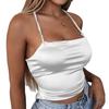 Camisole charmante et élégante de couleur unie pour femmes, haut court à bretelles pour un usage quotidien, fête, vacances