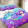 Set Copripiumino con Stampa Sirena 3 Pezzi Letto Matrimoniale Poliestere Traspirante Cerniera Nascosta Copripiumino 2 Federe Stanza Studenti