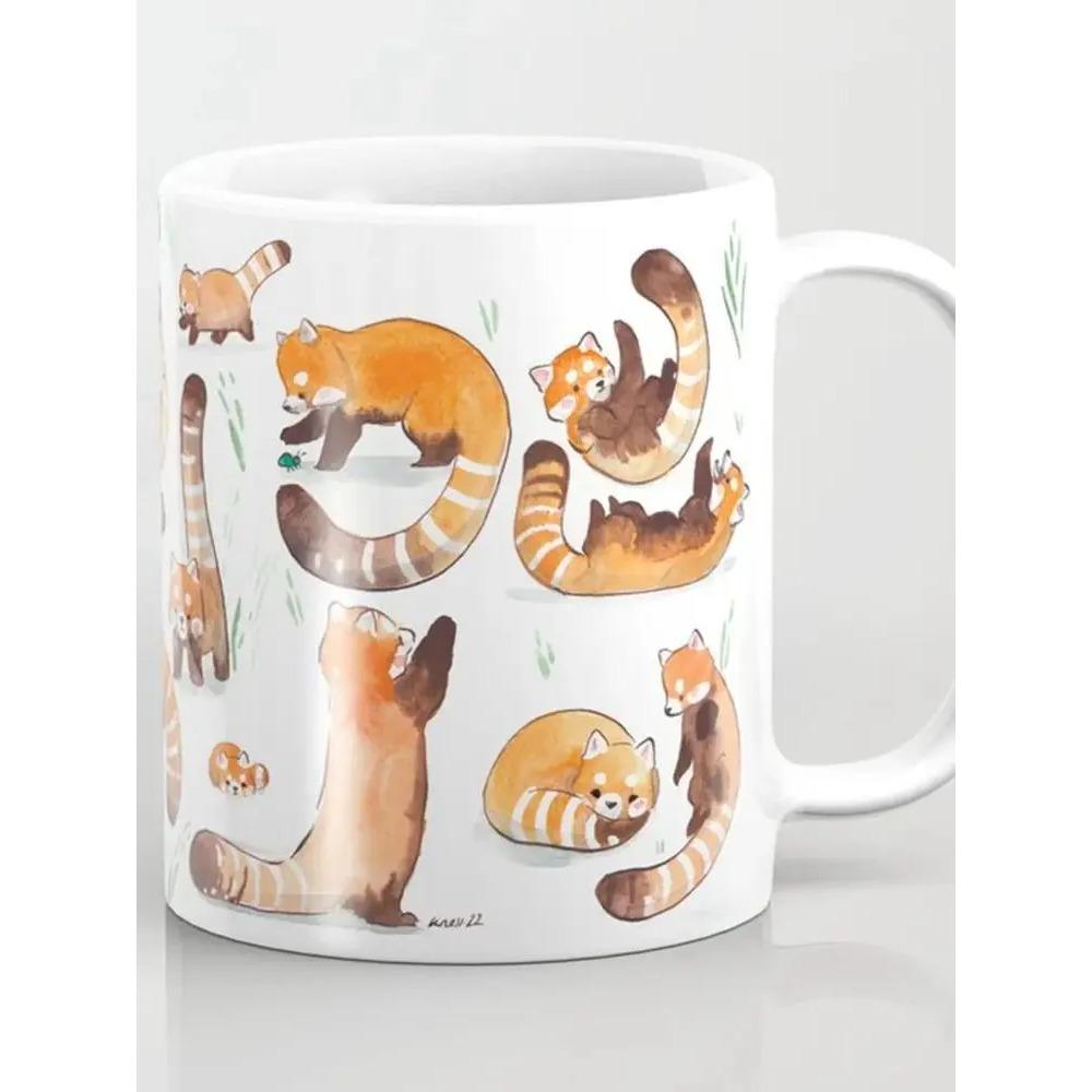 

Милая красная панда кружка для кофе 11 унций керамическая домашняя молочная кружка красная панда любовник друзья подарок на день рождения кружка 11oz белый