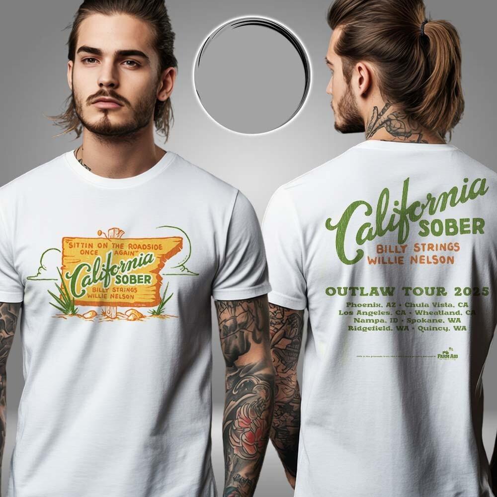 Billy Strings Spring Tour 2026 California Sober Cities Taylor Rushing T-Shirt XL