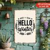 Tin Sign Winter Rustic Wreath 2D Flat Metal Wall Art for Outdoor Garden