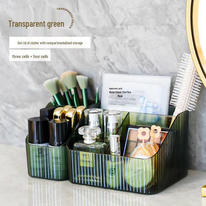 Benutzerdefinierter Desktop-Organizer mit transparenten Fächern für Kosmetik: Lippenstift, Make-up-Pinsel, Hautpflege, Stiftehalter und Aufbewahrungsregal
