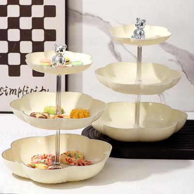Snacks Are Placed On Plates, Household Multi-Layer Fruit Plates, Living Room Coffee Table Snacks, High-End Trays, Decorative Front Desk Ornaments