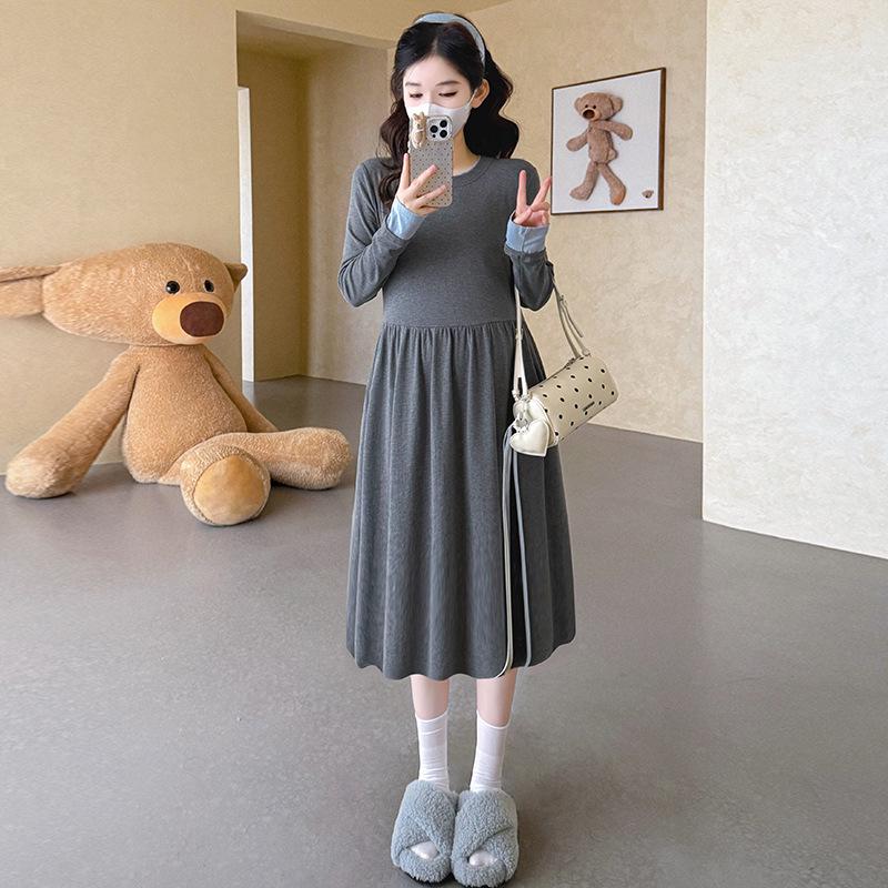 2026 Korean Style Slimming Spring Maternity Dress XL