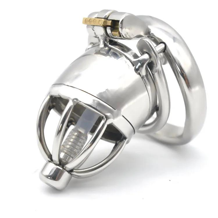 Stainless Steel Male Chastity Cock Cage Urethral Lock Penis Ring Dick Bondage Belt Sounds Catheter Erotic Sex Toys for Men 18+