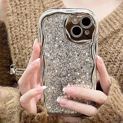 Coque de téléphone à paillettes électrolytiques pour iPhone 15 14 12 11 13 Pro Max XS XR 7 8 6 Plus Housse antichoc brillante