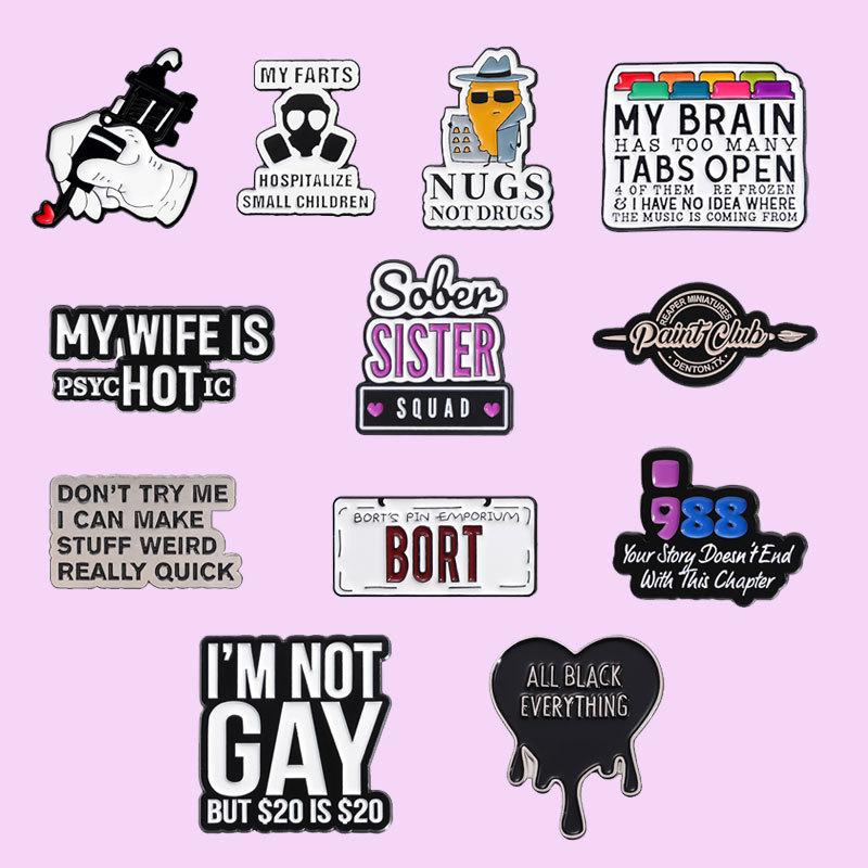 2024 Summer Trendy Fun Cartoon Character Pin Brooches Versatile Decorative Accessories