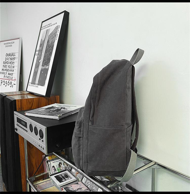 Men's Student Canvas Backpack - Japanese Style, Large Capacity, Ideal for College, High School, Travel