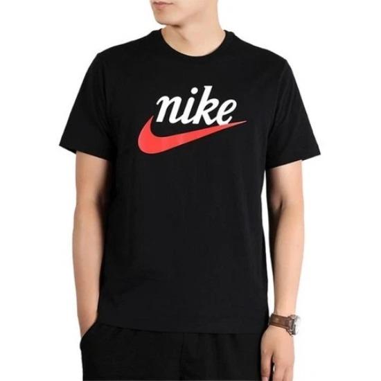 Nike Men's Black Crew Neck Logo Pullover Breathable Short-Sleeve T-Shirt BV7679-010