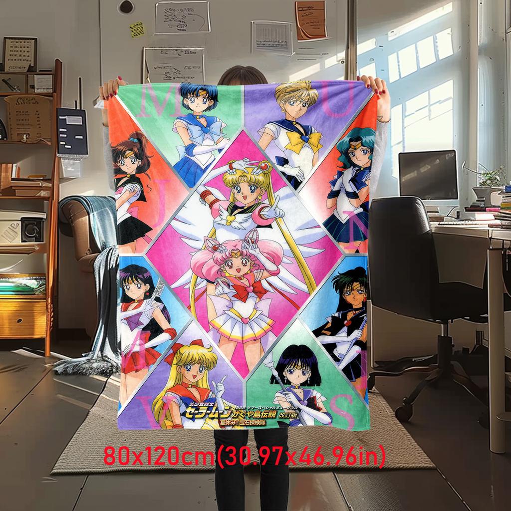 Japanese anime cute cartoon theme Sailor Moon Tsukino Usagi blanket suitable for home beds, sofa covers, office nap, outdoor warm blankets O7