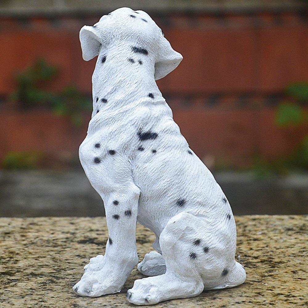 Resin Crafts Small Dog Statue Handmade Puppy Statue  Home Office Desk Decoration