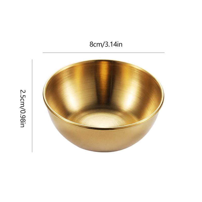 Stainless Steel Soy Sauce Dish Round Small Dish Golden Sauce Seasoning Dish Home Hotel Kitchen Japanese Dipping Sauce Dish
