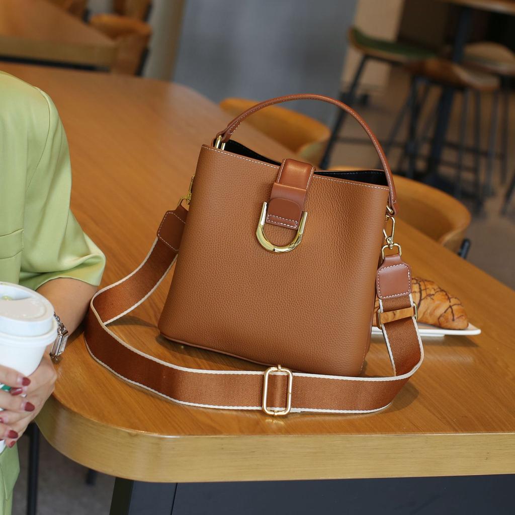 Torby damskie ze skóry bydlęcej, Torby damskie crossbody na jedno ramię, Modne o dużej pojemności, Torby typu bucket z miękkiej skóry o dużej pojemności