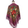 Ethnic Style Peony Tassel Shawl: Cotton Headscarf for Women - Warm Autumn/Winter Square Scarf & Sunscreen