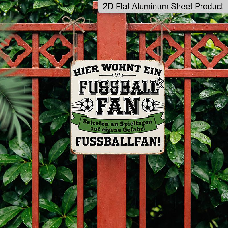2D Flat, 1pc, Vintage Metal Sign, Decorative Plaques and Ornaments, Football Fan Theme, Sports Passion Style, Perfect for Clubs, for Man Caves