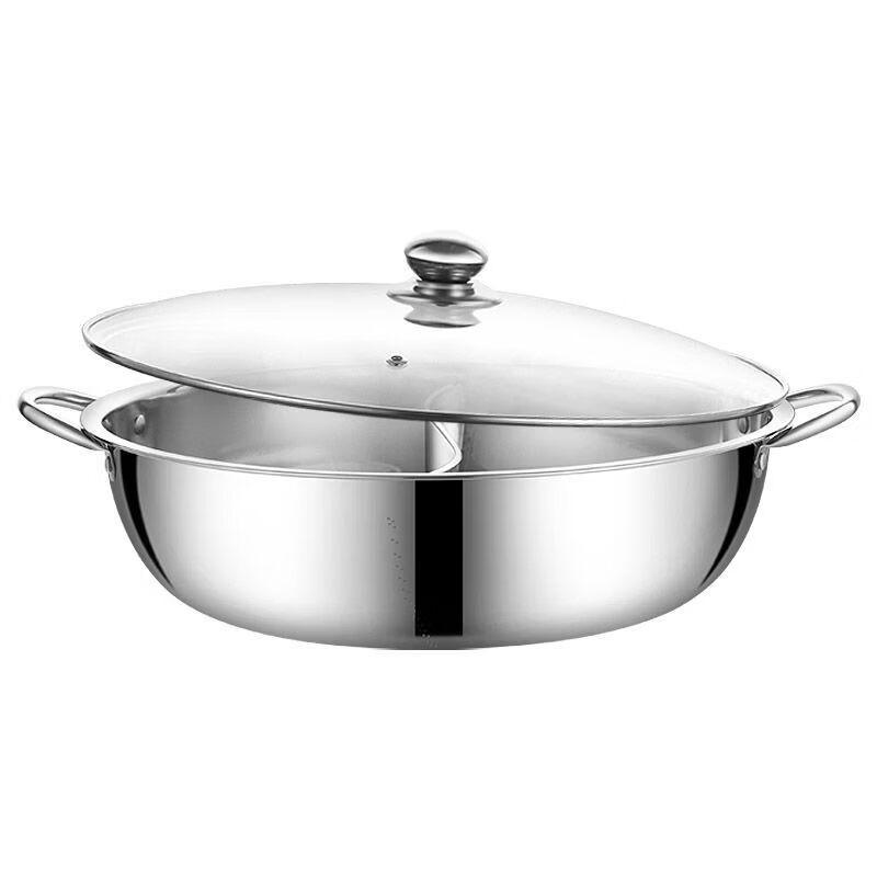 Renzhida 304 Stainless Steel Divided Hot Pot with Lid