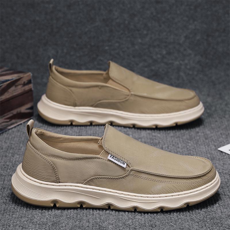 

Old Beijing cloth shoes 2024 summer thin ice silk cloth breathable board shoes simple men s shoes without stitches casual shoes 39 бежевый