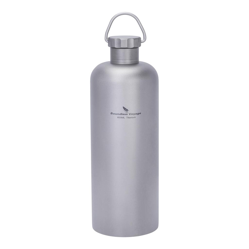 Boundless Voyage Titanium Sports Water Narrow Direct Ideal for and Outdoor with Storage Bag Single-Wall Bottle, 600ml, Mouth, Ultra-Lightweight,