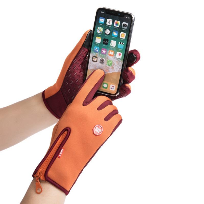 Velluto da uomo e da donna stile primaverile in velluto antivento, impermeabile, antiscivolo, touch screen caldo, alpinismo e sci all'aperto, guanti da equitazione estesi