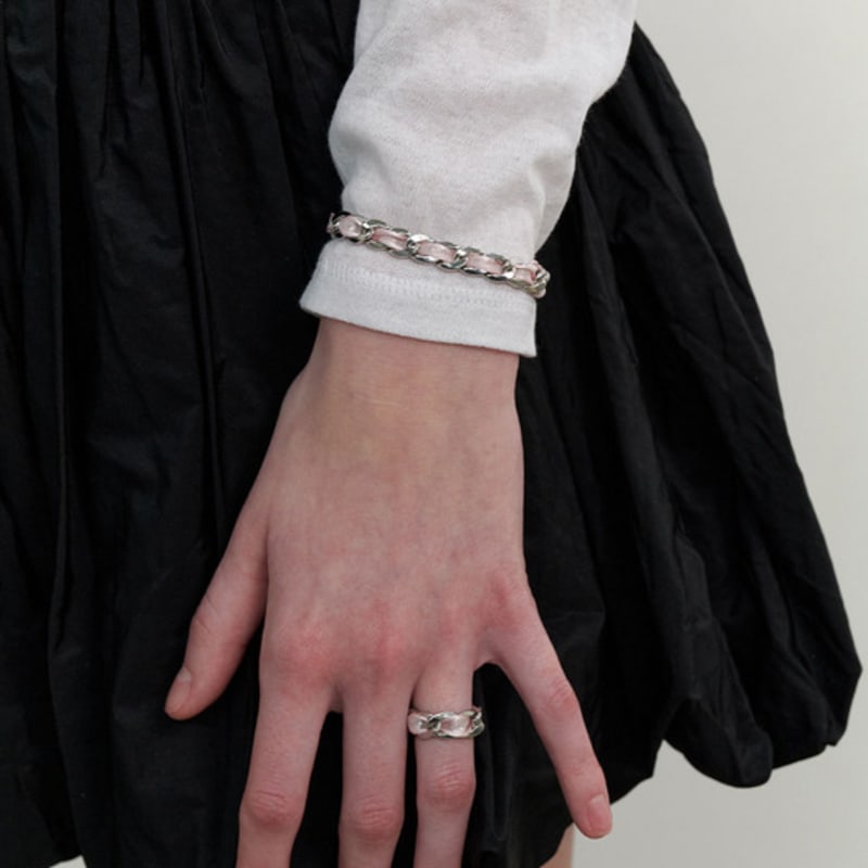 LOVE ME MONSTER Sheer Ribbon Chain Bracelet (L241MBC040)