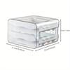 Refrigerator Egg Storage Box Drawer Style Egg Organizer 2-layer Pull-out Box For Keeping Eggs Fresh Large Capacity Kitchen Rack