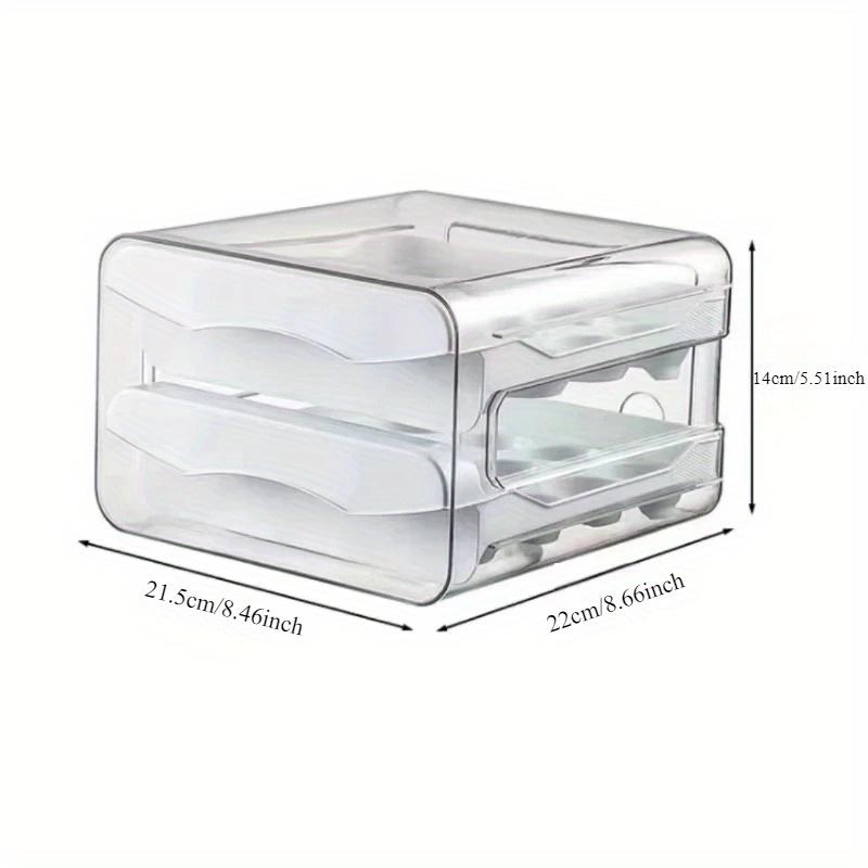 Refrigerator Egg Storage Box Drawer Style Egg Organizer 2-layer Pull-out Box For Keeping Eggs Fresh Large Capacity Kitchen Rack